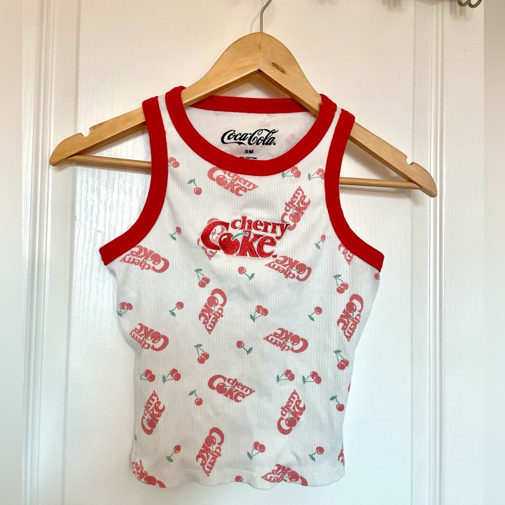 Coca-Cola Cherry Coke White and Red Tank Top